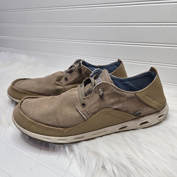 Columbia PFG Boatdrainer II Boat Shoes Mens Size 12 M Tan BM1020-214 Tech Lite - Picture 1 of 10